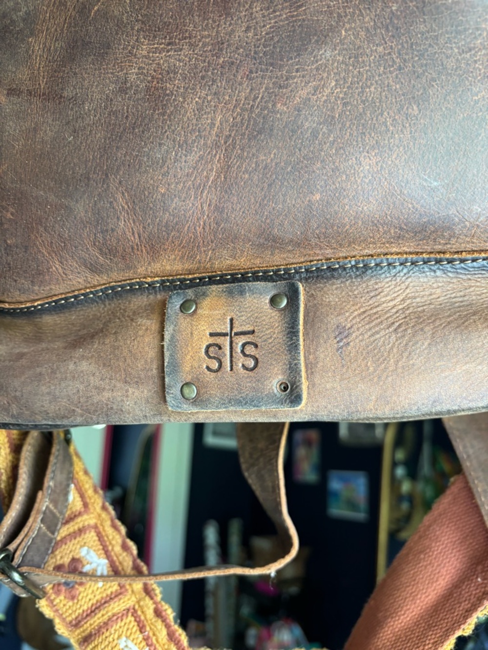 STS Ranchwear Brown Leather Convertible Bag with Strap - Picture 4 of 13